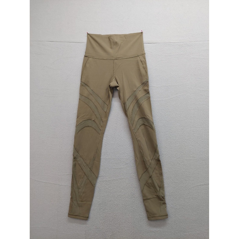 Lululemon Women Legging 4 Olive Green Mid Rise Elastic Waist Pull On Activewear